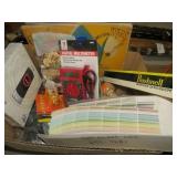 BOX OF VOLT METER/ CIGAR BANDS/ 22 RIFLE SCOPE