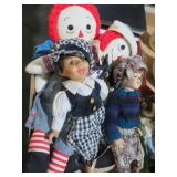 (2) PORCELAIN DOLLS /RAGGEDY ANNE DOLLS
