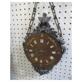ANTIQUE WALL CLOCK W/BIRDS NEST