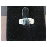 GEMSTONE RING MARKED STERLING SIZE 6