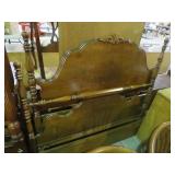 ANTIQUE INLAY FULL SIZE BED W/RAILS