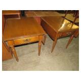 (2X) ETHAN ALLEN DROP SIDE 1 DRAWER END TABLE