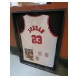 FRAMED SHADOWBOX MICHAEL JORDAN JERSEY, PHOTOS