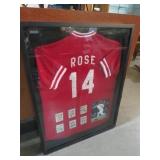 FRAMED SHADOWBOX PETE ROSE JERSEY, PHOTOS