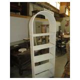 WHITE WICKER DOME TOP BOOKCASE