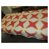 VINTAGE FULL SIZE HAND STITCHED STAR QUILT