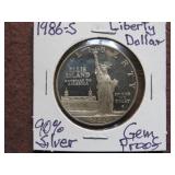 1986 S LIBERTY DOLLAR 90% GEM PROOF