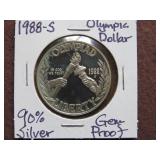 1988 S OLYMPIC DOLLAR 90% GEM PROOF
