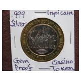 .999 SILVER TROPICANA CASINO TOKEN GEM PROOF