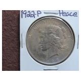 1922 P PEACE SILVER DOLLAR 90%