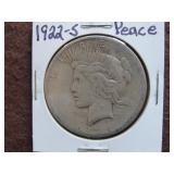 1922 S PEACE SILVER DOLLAR 90%