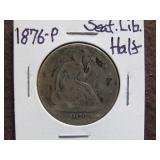 1876 P SEATED LIBERTY HALF DOLLAR 90%