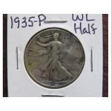 1935 P WALKING LIBERTY HALF DOLLAR 90%