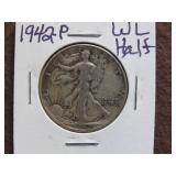 1942 P WALKING LIBERTY HALF DOLLAR 90%