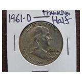 1961 D FRANKLIN HALF DOLLAR 90%