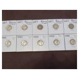 (10) MERCURY DIMES 90% VARIOUS DATES & MM