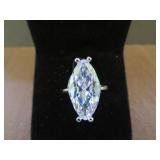 WHITE SAPPHIRE STAMPED 925 RING SIZE 6.75
