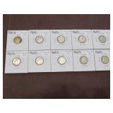 (10) ROOSEVELT DIMES 90% VARIOUS DATES & MM