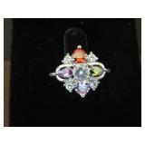MULTI STONE STAMPED 925 RING SIZE 8