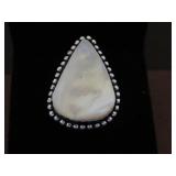 MOTHER OF PEARL GEMSTONE STAMPED 925 RING SZ 8.75