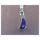 AFRICAN AMETHYST GEMSTONE STAMPED 925 PENDANT