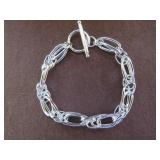 DOUBLE LINK STAMPED 925 BRACELET