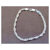 TWISTED LINKS STAMPED 925 BRACELET