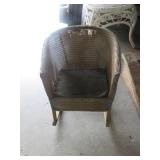 ANTIQUE CHILDS WICKER ROCKING CHAIR