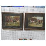 (2) WOOD FRAMED VICTORIAN THE HUNT PRINTS
