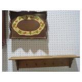 WOOD PAINTED STRAWBERRY TRAY & COAT RACK
