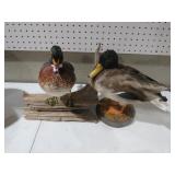 PAIR OF STUFFED DUCKS ON STANDS
