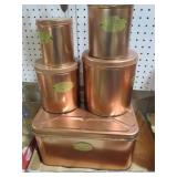 BREAD BOX & COPPER CANISTER SET