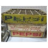 (2) PEPSI & (1) 7UP WOOD CRATES