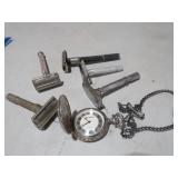 1 QUARTZ POCKET WATCH & VINTAGE SHAVING RAZORS
