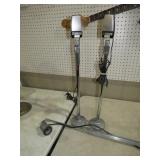 ELECTRIC LIGHT ON TRIPODS & (2) WOLLENSAK MIC