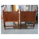 PAIR OF SOLID PINE TWIN SIZE HEADBOARDS W/FRAMES