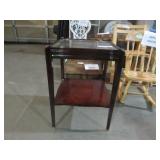 MAHOGANY SQUARE 2 TIER TABLE