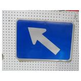 KEEP LEFT BLUE ARROW SIGN