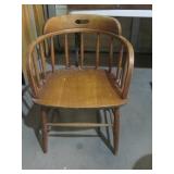 SOLID OAK COURTROOM STYLE CHAIR