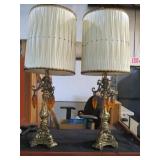 PAIR OF MID CENTURY LAMPS W/ SHADES
