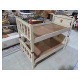 ANTIQUE WOOD STAINED DOLL BUNK BEDS