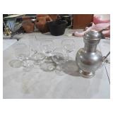 GEORGE BUSH PRESIDENTAL GLASSES & PEWTER PITCHER