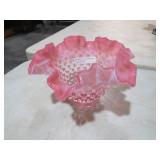 FENTON CRANBERRY OPALESCENT BOWL