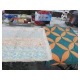 (2) WORN TWIN SIZE QUILTS