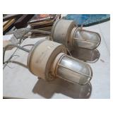 PAIR OF VINTAGE INDUSTRIAL HANGING LIGHT