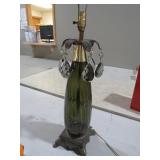 MID CENTURY STYLE SMOKED GLASS LAMP W/PRISMS 35"T