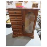 VINTAGE WOOD JEWELRY ARMOIRE