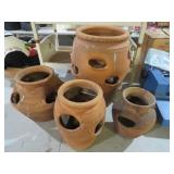 COLLECTION OF (4) TERRACOTTA STRAWBERRY POTS