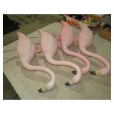 COLLECTION OF (4) PINK YARD FLAMINGO