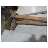 COLLECTION OF WOOD HDL SLEDGE HAMMER & HOES